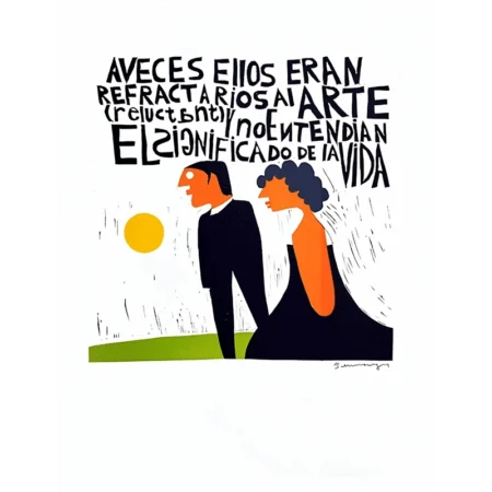Samy Benmayor linóleo a color Refractarios al arte