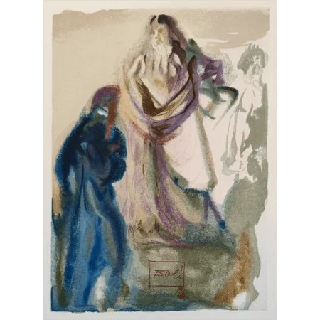 Salvador Dalí. La Divina Comedia. Xilografía a color La Marche vers Dieu.