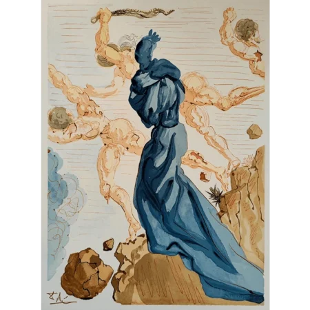 Salvador Dalí. La Divina Comedia. Xilografía a color Les Margelles du Phlégéton.