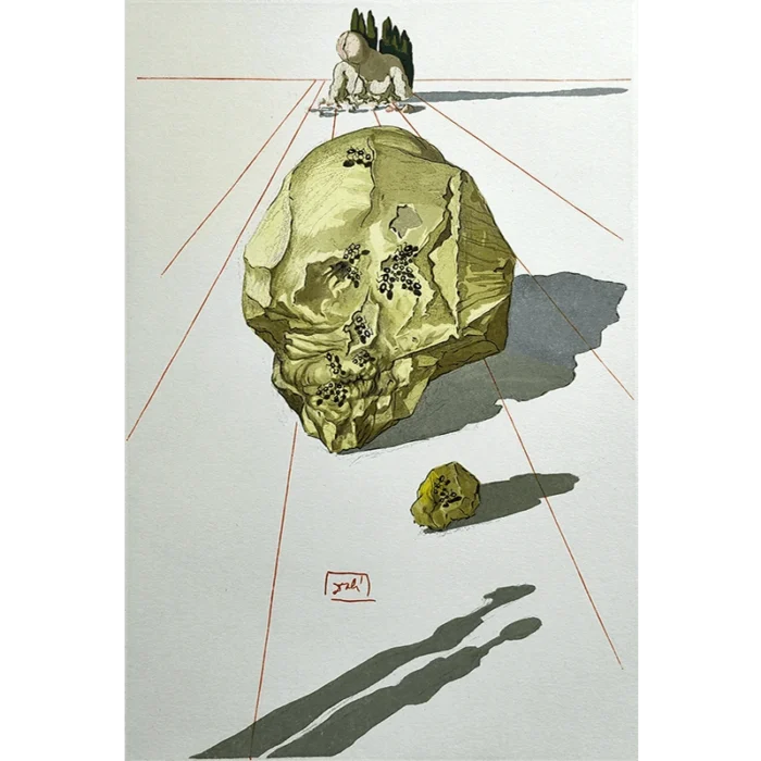 Salvador Dalí. La Divina Comedia. Xilografía a color Le Supplice des hypocrites.