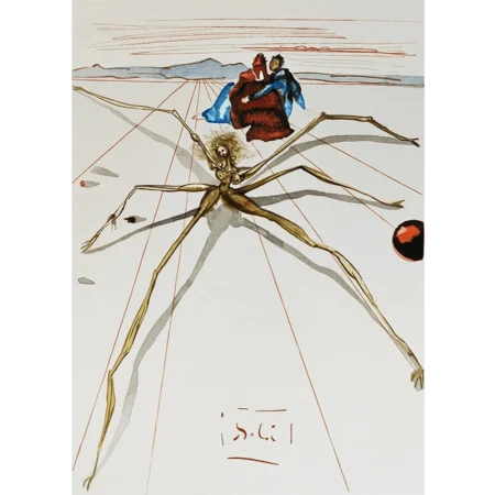Salvador Dalí. La Divina Comedia. Xilografía a color Quittant la corniche de la colère.