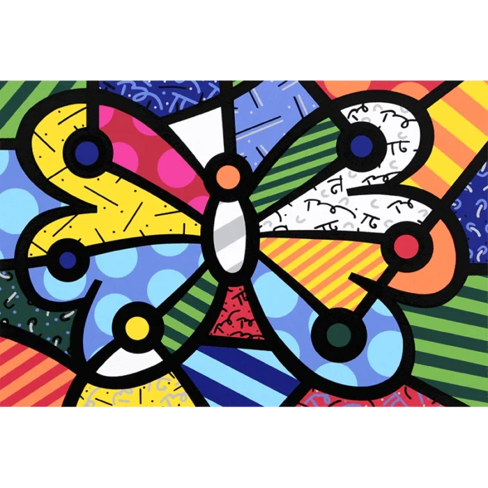 Romero Britto serigrafía a color titulada Butterfly