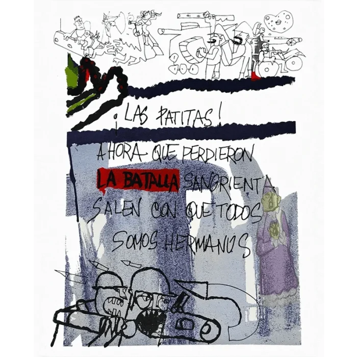 Bororo Nicanor Parra. Serigrafía a color ¡Las Patitas!