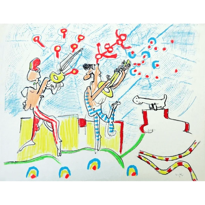 Roberto Matta litografía en cinco colores Les annales du son