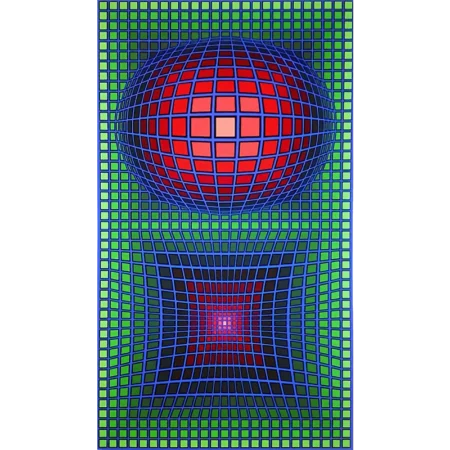 Victor Vasarely. Serigrafía a color titulada VP-Sell.