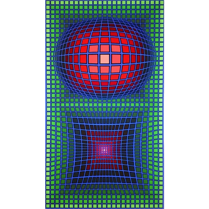 Victor Vasarely. Serigrafía a color titulada VP-Sell.