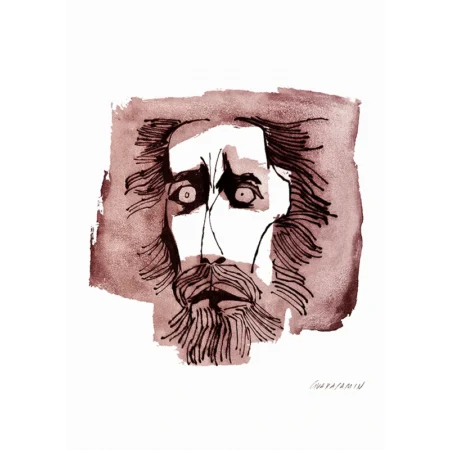 Oswaldo Guayasamín. Grabado al aguafuerte a un color Décadas del Nuevo Mundo III.