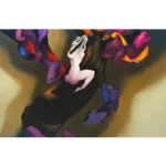 Mario Toral grabado Mujer con cabellera azul