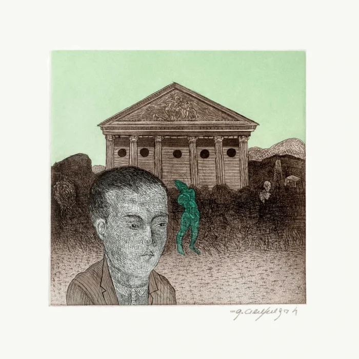 Gonzalo Cienfuegos grabado al aguafuerte Templete verde