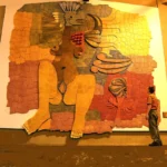 "Mujer pájaro" mural en La Capilla del Hombre
