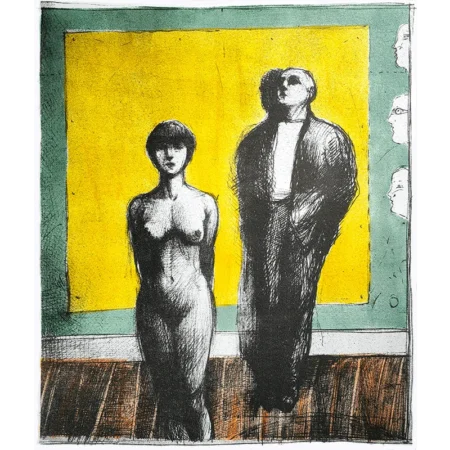 Ernesto Banderas litografía Pareja