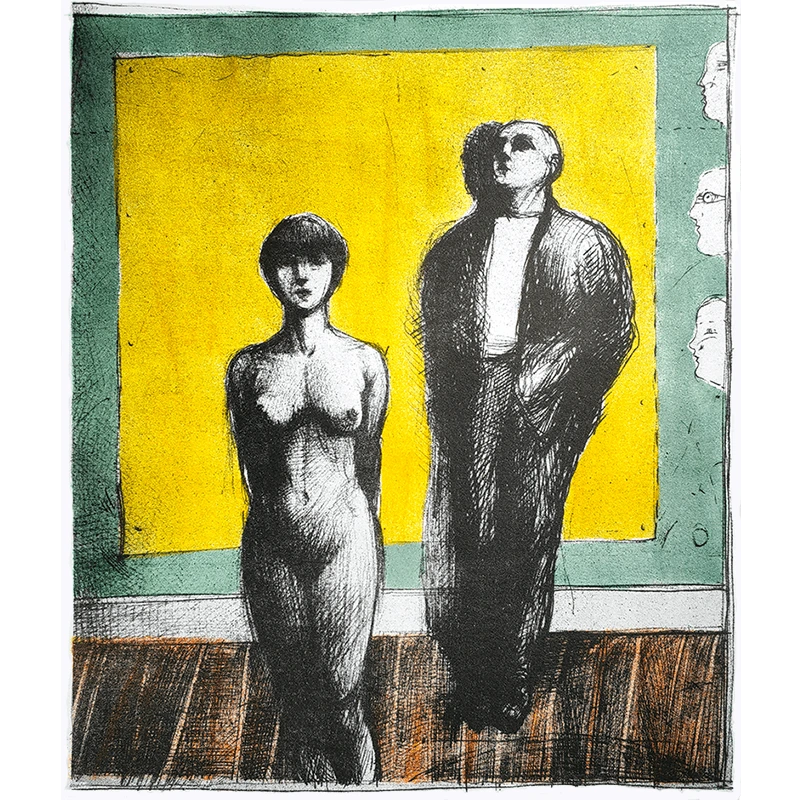 Ernesto Banderas litografía Pareja