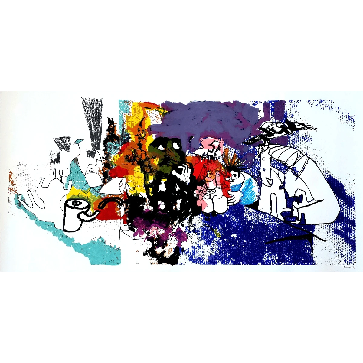 Bororo serigrafĂa gran formato sin tĂtulo