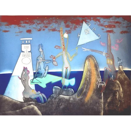 Roberto Matta Grabado al aguafuerte color L'arc obscur des heures 4 a.m.
