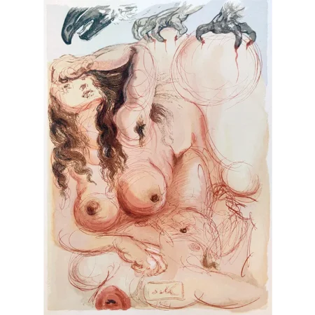 Salvador Dalí La Divina Comedia Xilografía a color Le Songe