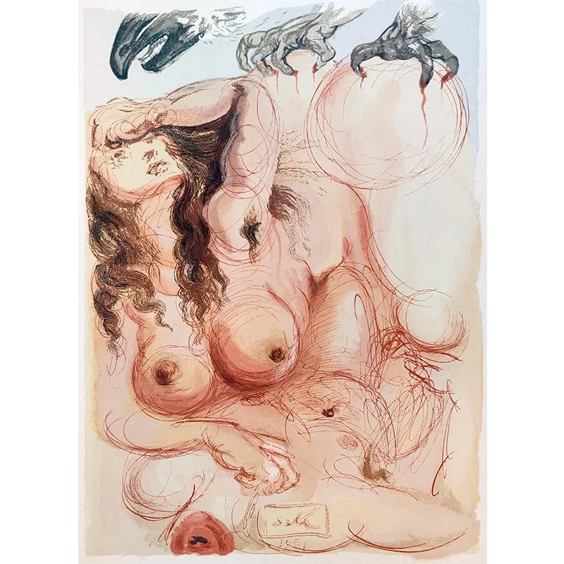 Salvador Dalí La Divina Comedia Xilografía a color Le Songe