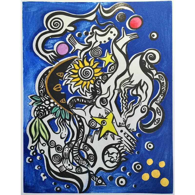 Federica Matta - Aguafuerte intervenida a mano Composition IV