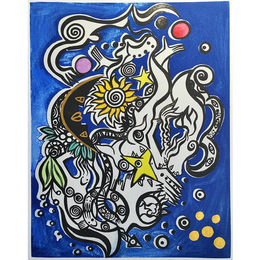 Federica Matta - Aguafuerte intervenida a mano Composition IV Federica Matta - Aguafuerte intervenida a mano Composition IV