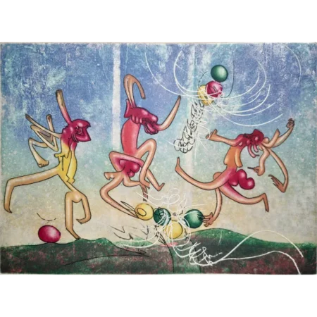 Roberto Matta Footballeur grabado de la carpeta Les Transesport